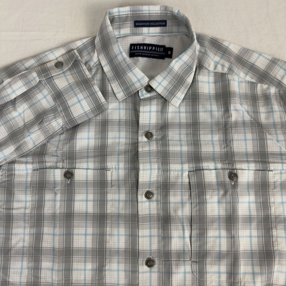Fish Hippie Migration Collection Men’s S Long Sleeve Fishing Shirt Plaid Vented